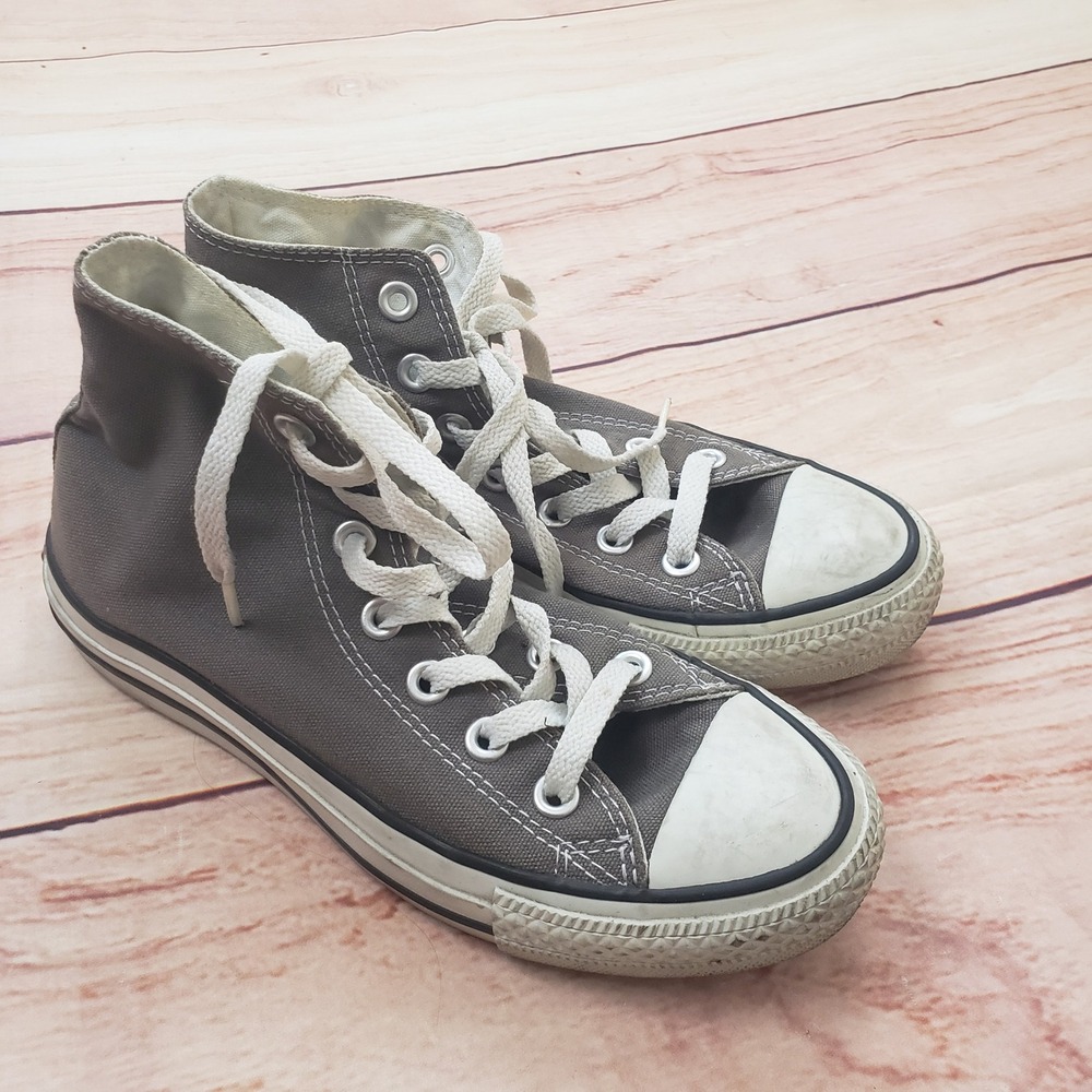 Converse Chuck Taylor All Star High Top Sneakers Womens 6 Gray Canvas Shoes Z3‎
